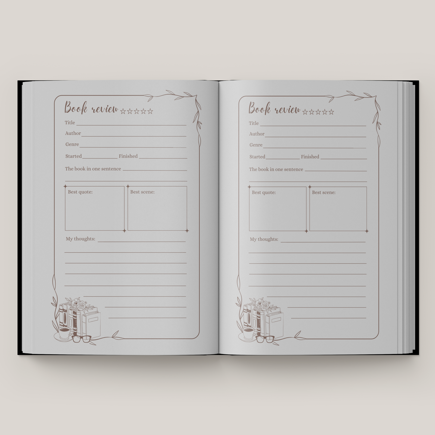 Graceful Pink Reading Journal